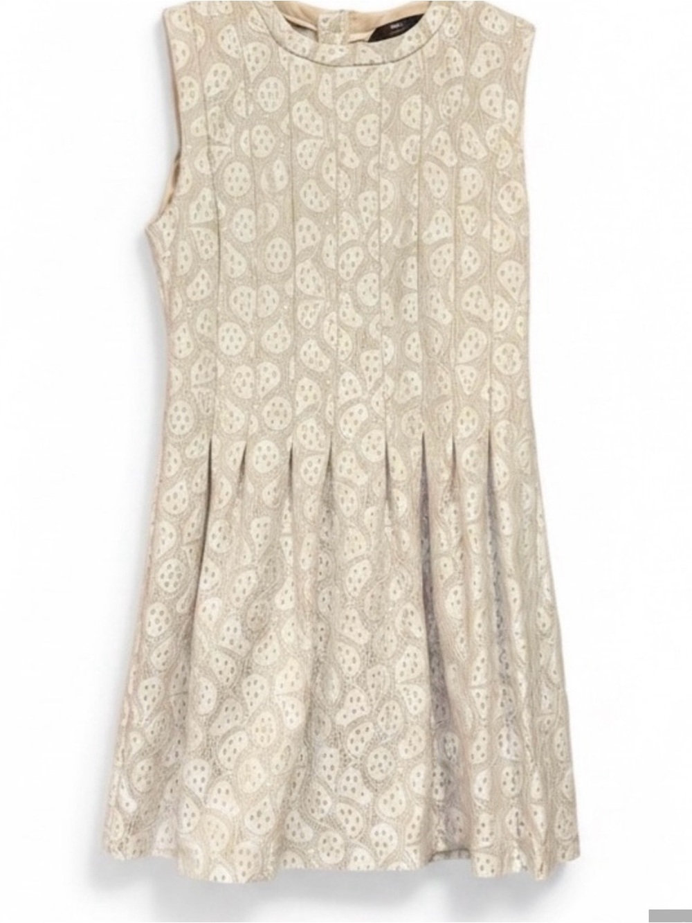 Anthropologie Hazel Lace Overlay Sleeveless Pleated Fit and Flare Dress Small